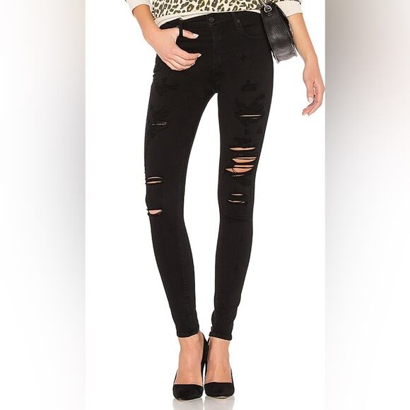 AGOLDE Sophie High Waist Distressed Skinny Jeans In Moonstruck Women   Size:  28 - Picture 1 of 15